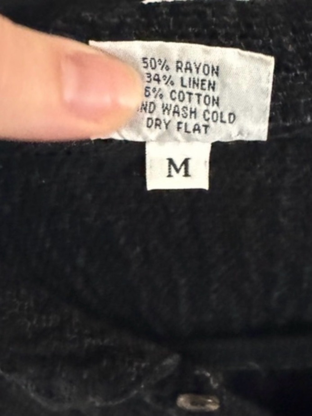 CP SHADES BLACK LINEN BUTTON FRONT SHIRT TOP SZ M - Picture 5 of 5